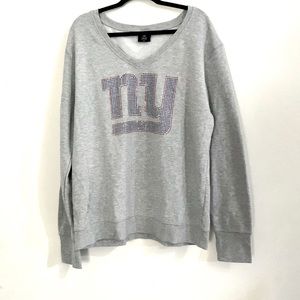 NY GIANTS 2x women’s sparkly sweatshirt